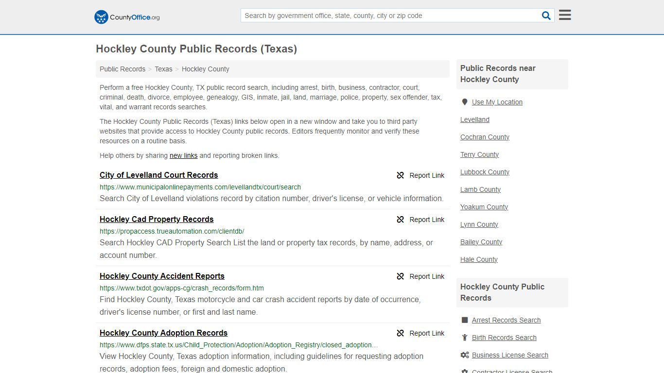 Hockley County Public Records (Texas) - County Office